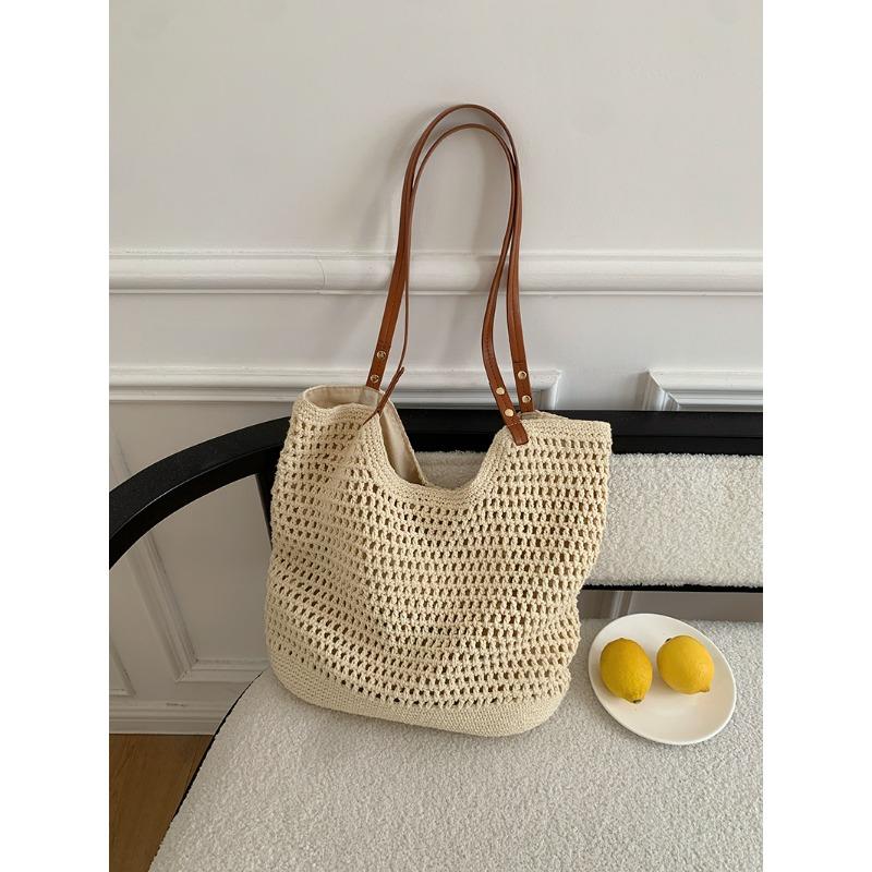 

Вместительная одноплечевая сумка, сумка для пляжного отдыха, сумка-тоут для поездок на работу бежевый