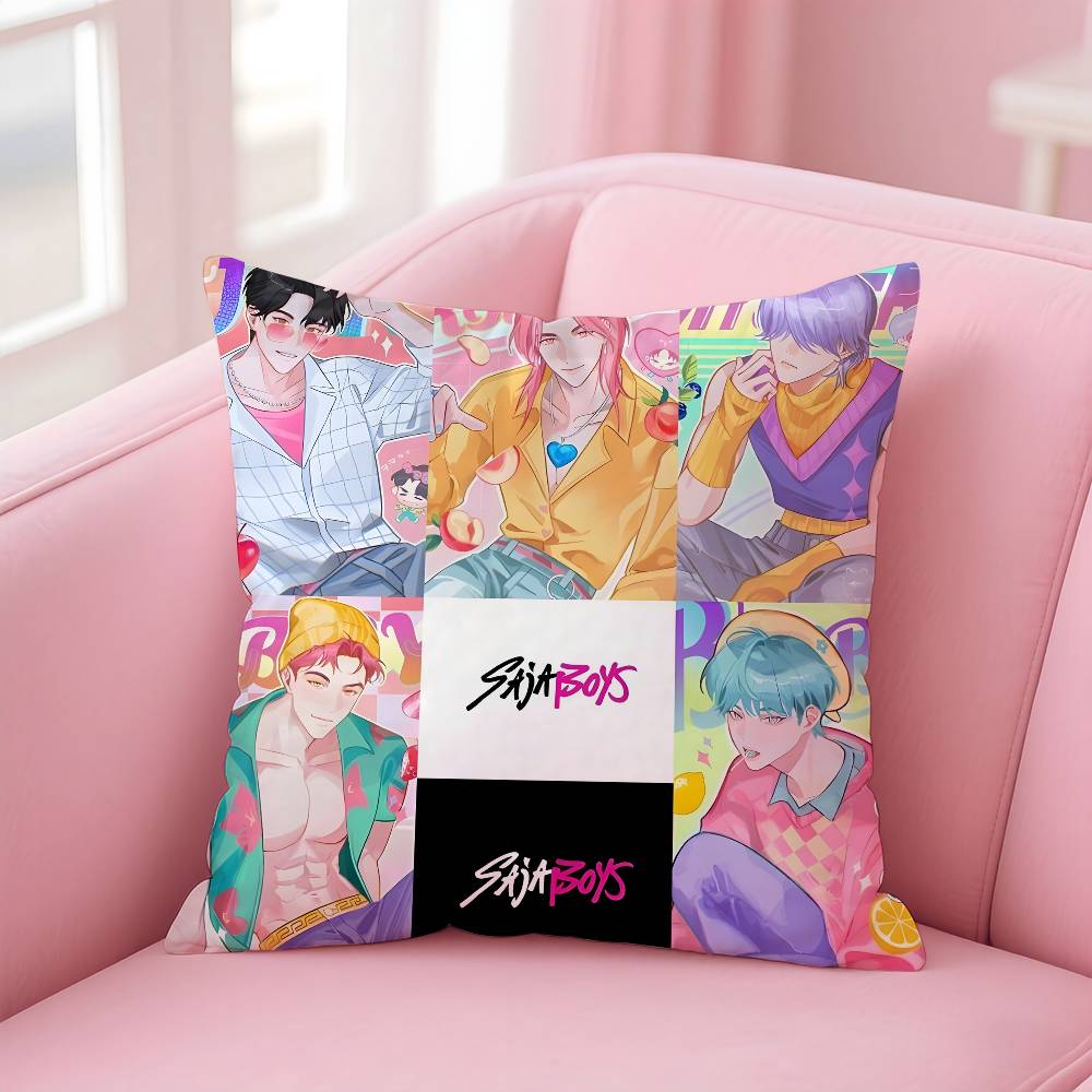 Saja Boys Kpops D-Demon H-Hunters Pillow Case Pattern Printed Pillowcase For Living Room Sofa Cushion Cover & Bedroom Decor