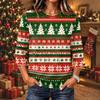 Women's Christmas Print Long Sleeve Neck Pullover Top