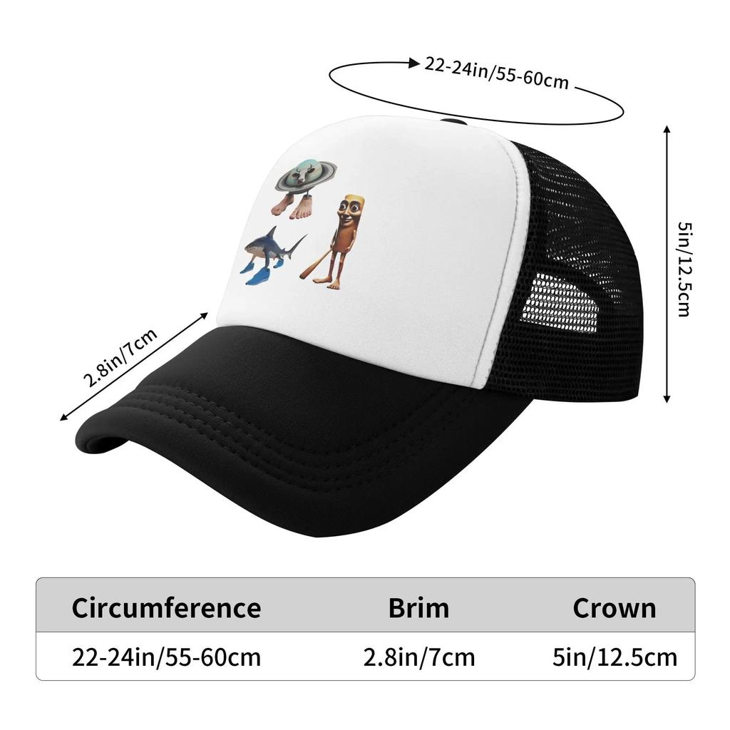 Italienische Brainrot Charakterkombinationen 1 Tung Tung Hai Sommer Netz Baseballkappen Damen Herren Strandfischerhut Trucker Cap