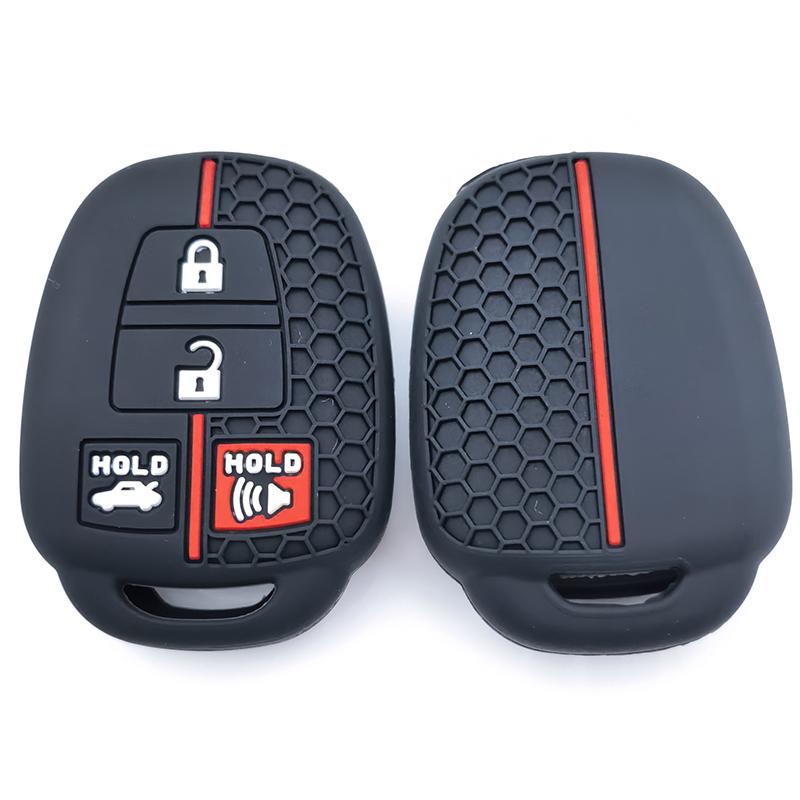 4-Tasten Silikon Auto Schlüsselhülle Abdeckung Fob Tasche Für Toyota Prius Rav4 Camry Corolla 2014 Schale Schutz Zubehör