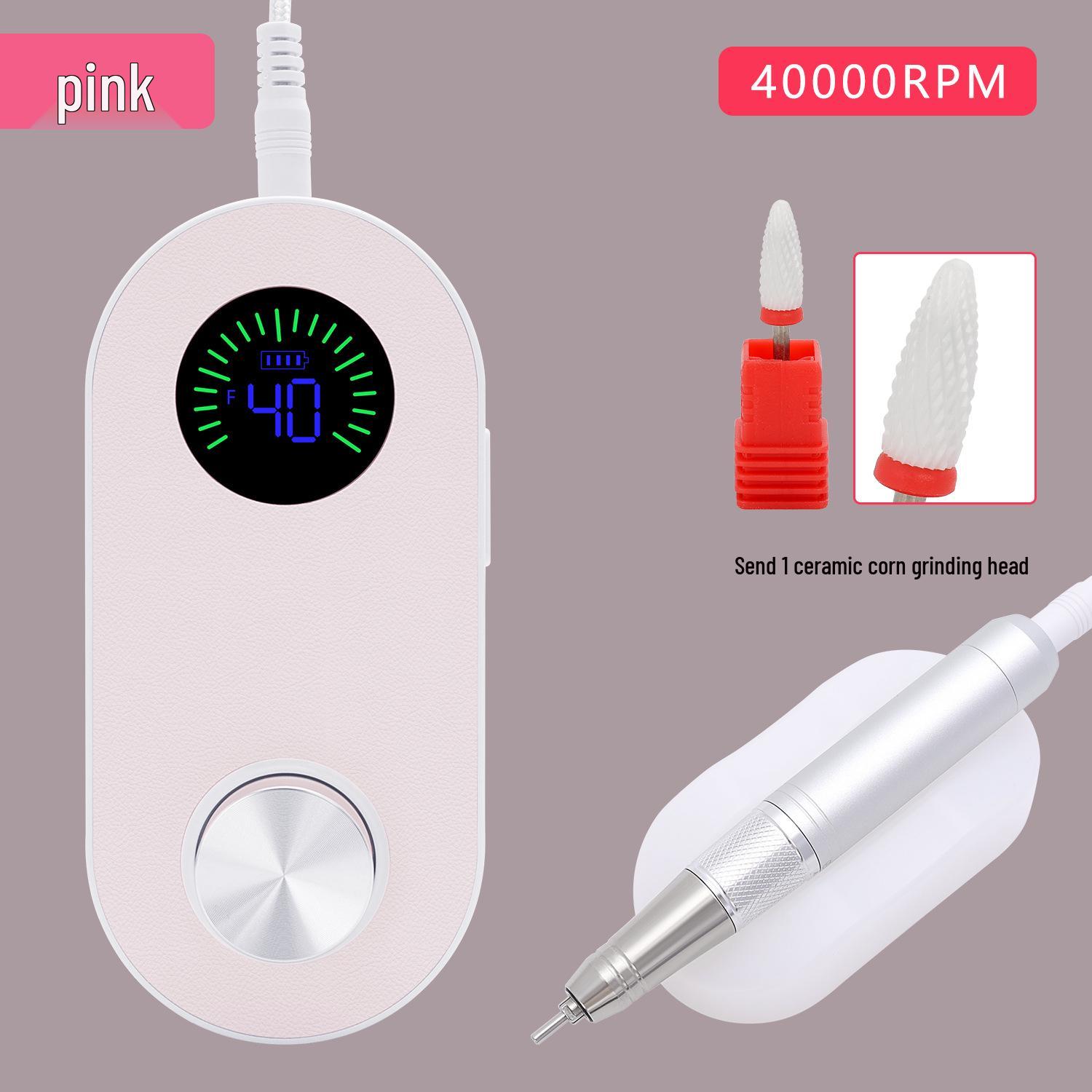

Nail Art Grinder: 4000RPM High-Power Tool for Removing Dead Skin & Polishing Nails розовый