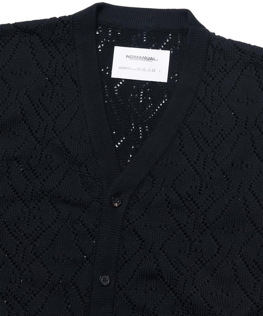 Nomanual T.B Punching Knit Cardigan - Black