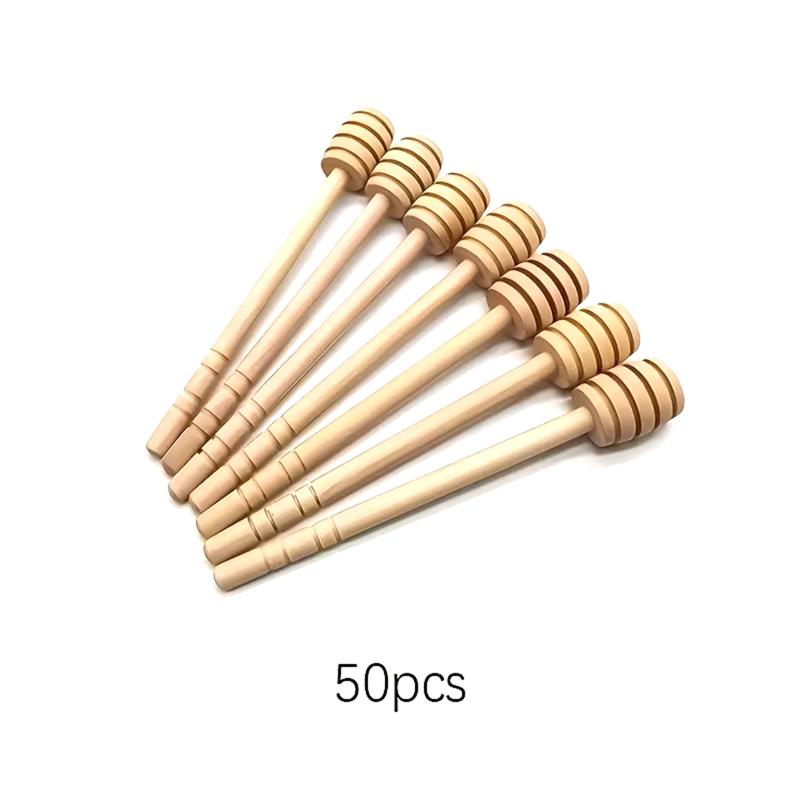 1set Of 25/50 Wooden Honey Spoons, Suitable For Small Hugo Jams, Easy To Carry, Perfect For Weddings And Parties