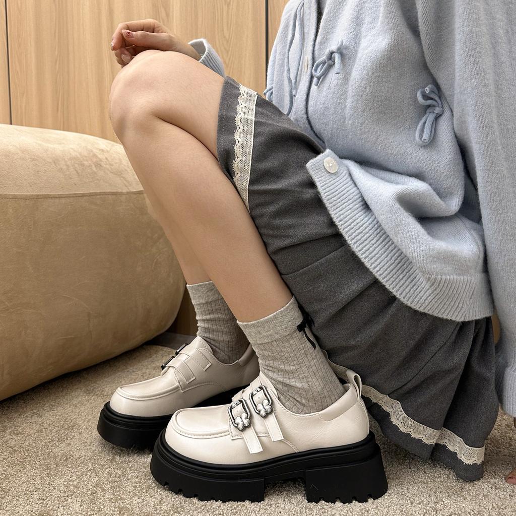 2024 Autumn Shoes for Women Platform Casual Woman Pumps British Style Oxfords Round Toe Female Footwear Preppy New Retro