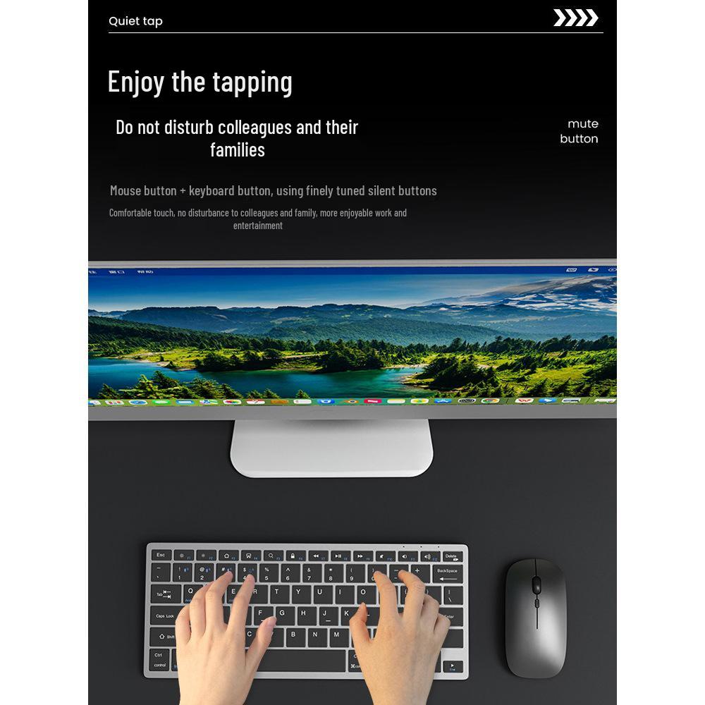 Rechargeable Silent Bluetooth Keyboard & Mouse Set for Laptops