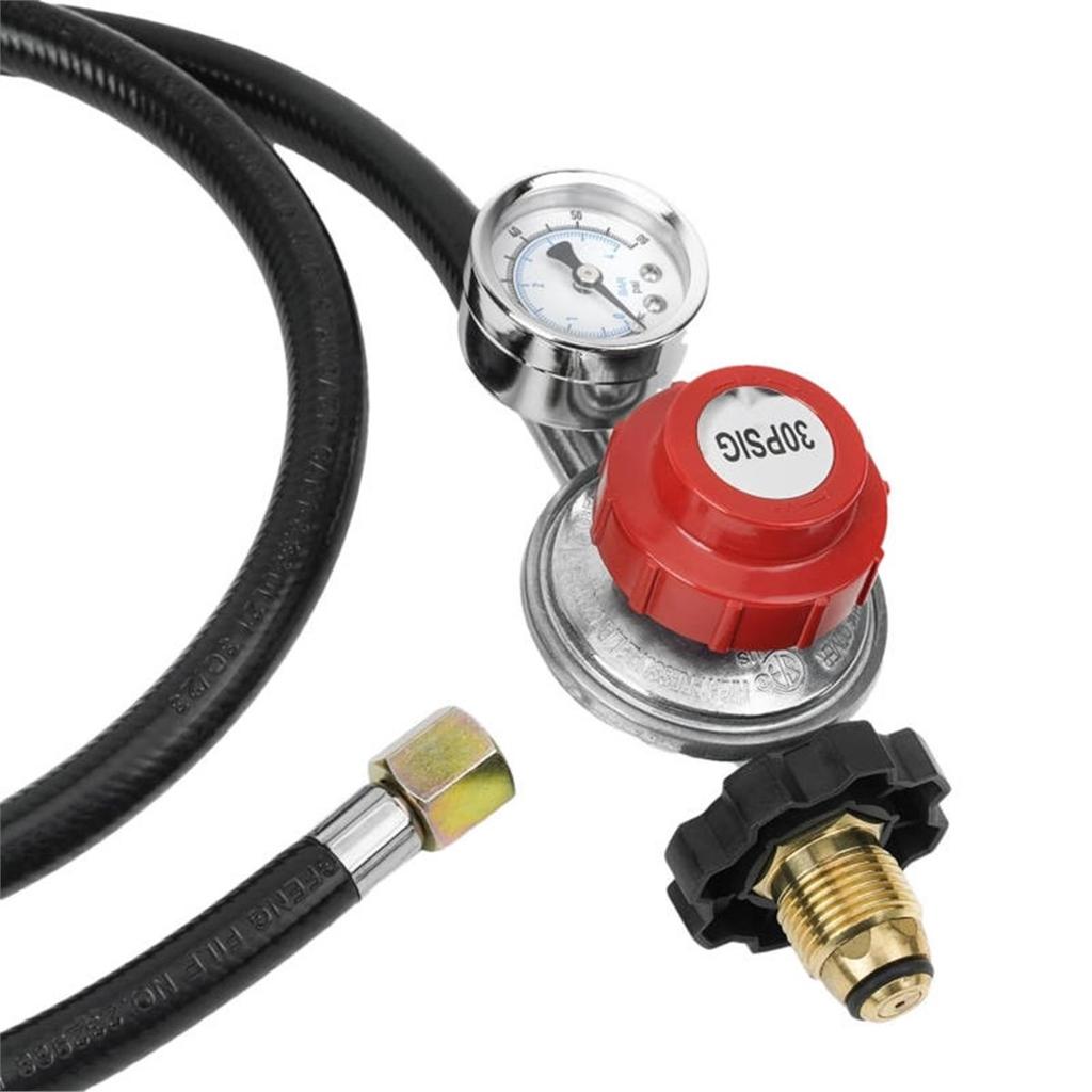 2026 New 4 Ft High Pressure Gas Regulator 30PSI Gauge Pol Connector for Gas Tank Heaters Gas Indicator with Gauge