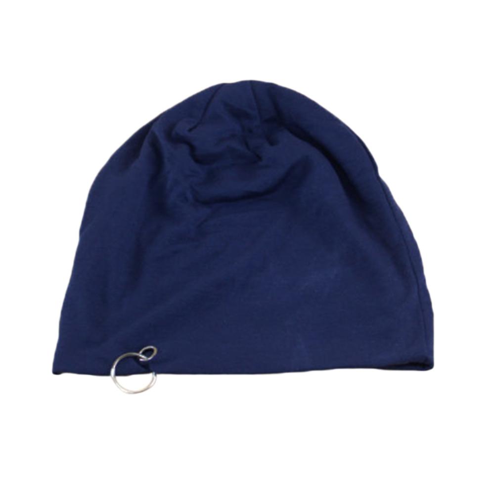 Women Men Autumn Winter Warm Knitted Cap Fashion Metal Ring Beanie Cap