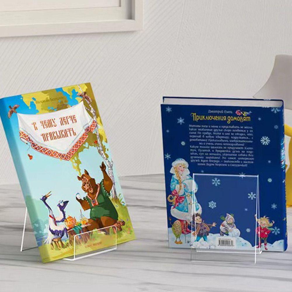 Minimalist Acrylic Book Holder Multi Functional Transparent CD Display Rack Portable Mobile Phone Support Desktop Use