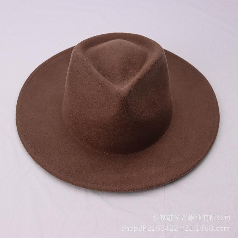 Autumn and winter fashion jazz top multi-color wool top hat daily travel photo concave wool felt hat women