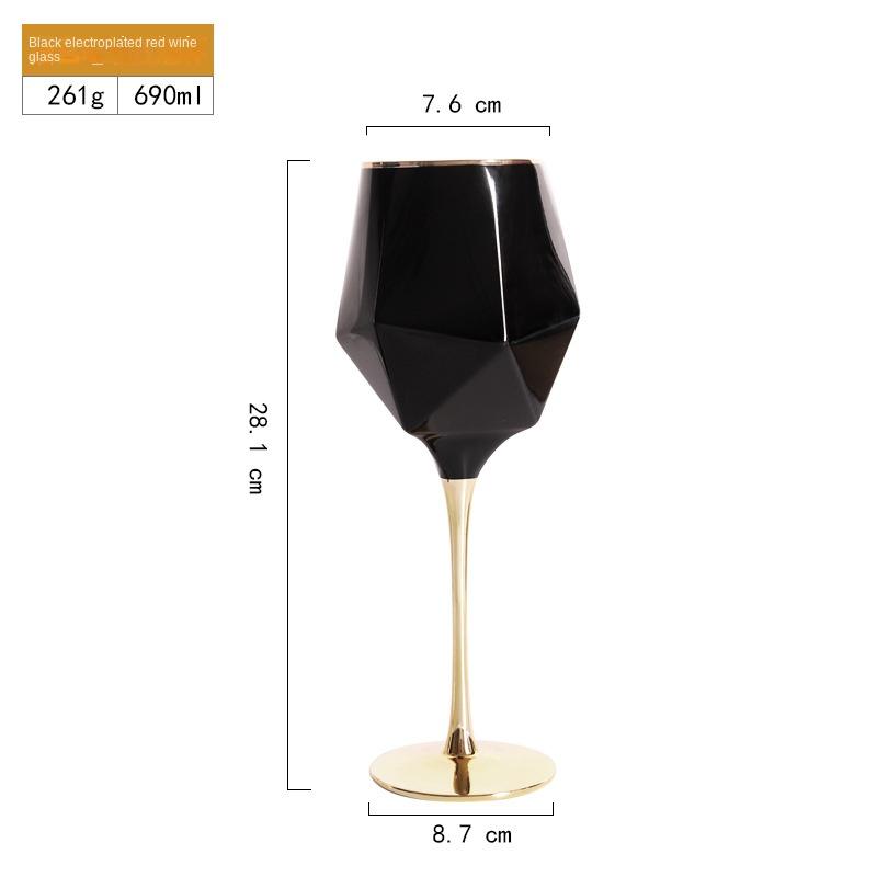 Phnom Penh Vetro Placcato Nero Calici da Vino Rosso Coppa da Champagne Colorata Calici da Vino Whiskey Soggiorno Bar Casalingo Articoli da Bar