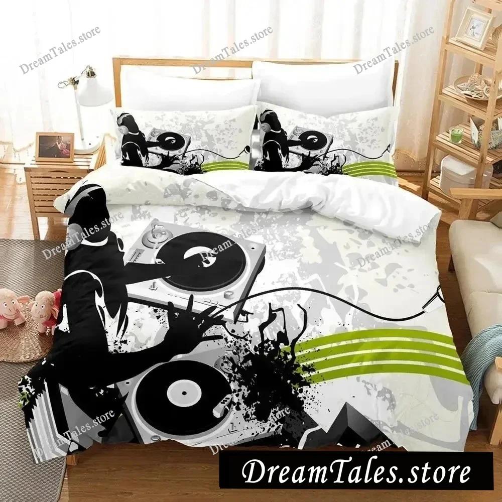 3D Music DJ Rock Bedding Set Single Twin Full Queen King Size Bed Set Adult Kid Bedroom Duvet Cover Sets Anime Parure De Lit Bed