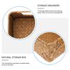 Eco-Friendly Woven Seagrass Storage Basket Rectangular Sundries Organizer 33x23x11cm Large Capacity Home Desktop Book Room