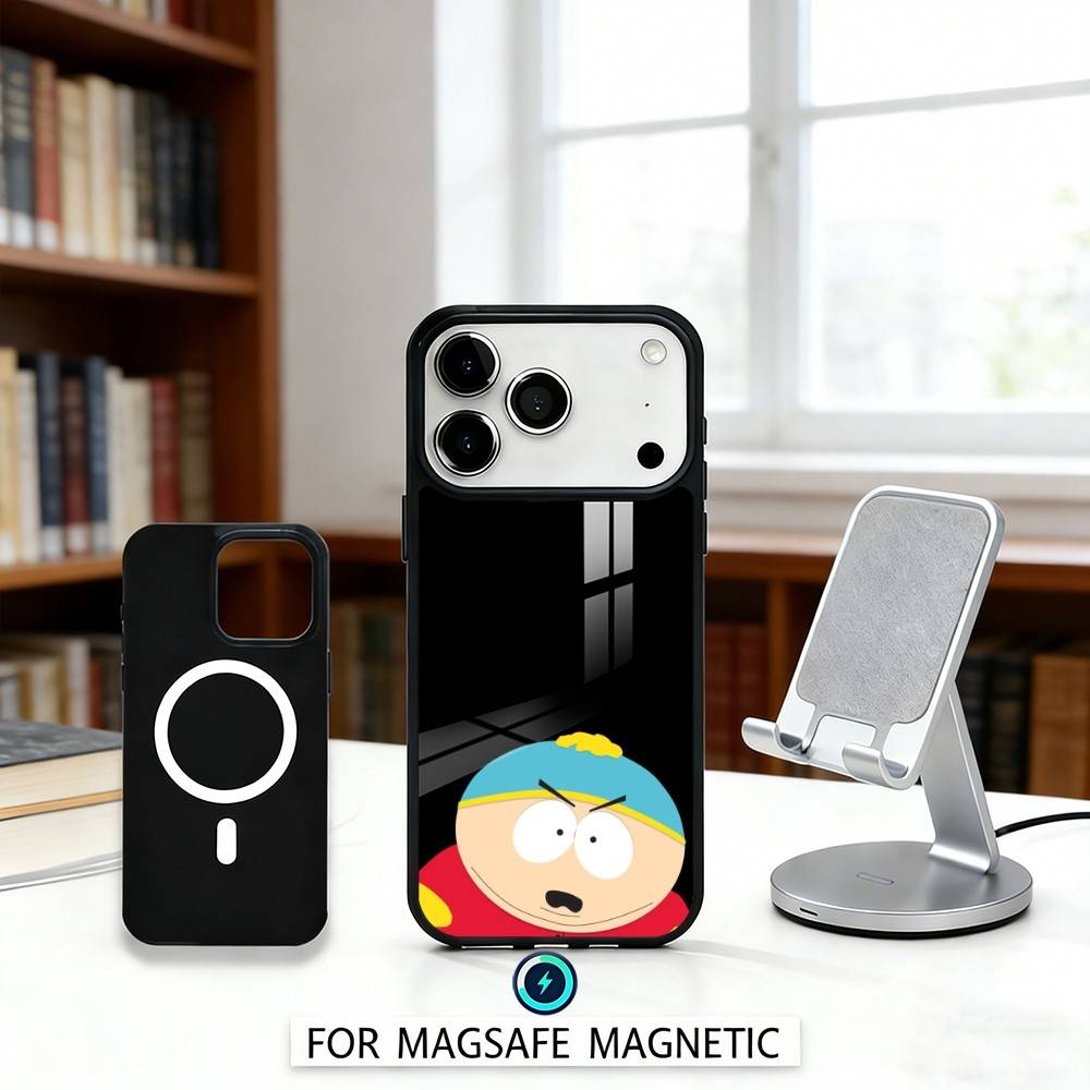 S-South P-Park Phone Case For iPhone17,16,15,14,13,12,Pro,Max,Magnetic For Magsafe Wireless Charging iPhone14