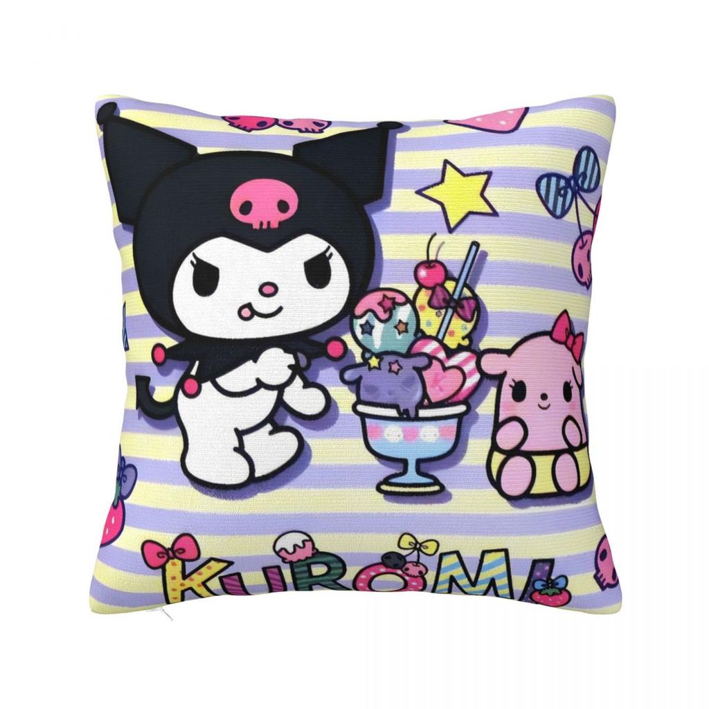 Pillow Case Cute Kuromi Cartoon (28) Soft Pillow Cover Novelty Cushion Cover Custom DIY Pillowcases For Sofa Home Decorative