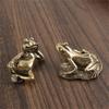 Carving Brass Frogs Miniature Statue Solid Design Decorative Accent Fengshuis Animal Figurine For Desk Shelf Living Room