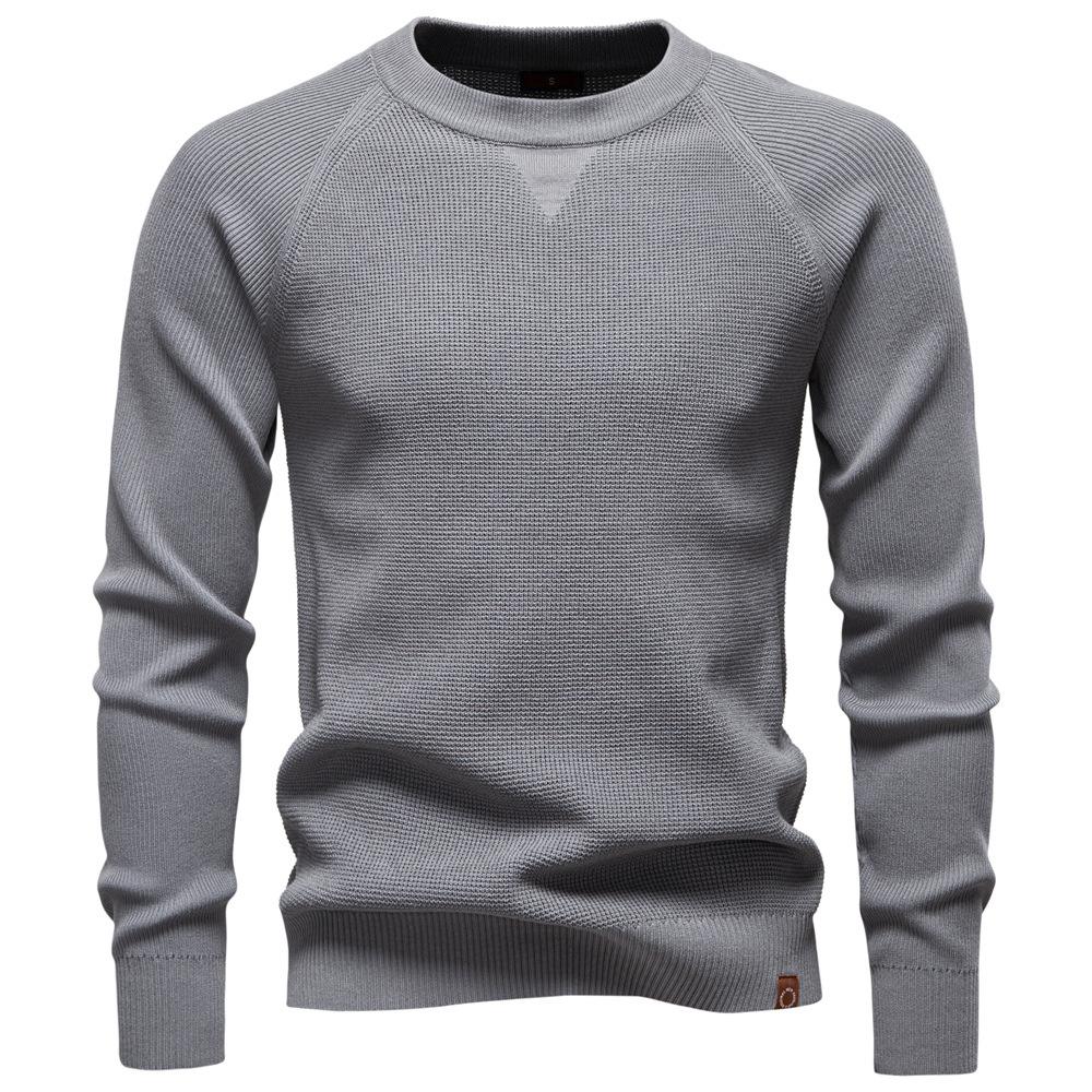 2025 Autumn and Winter New Round Neck Fashionable Solid Color Sweater Men's High-quality Business Casual Knitted Men's Sweater