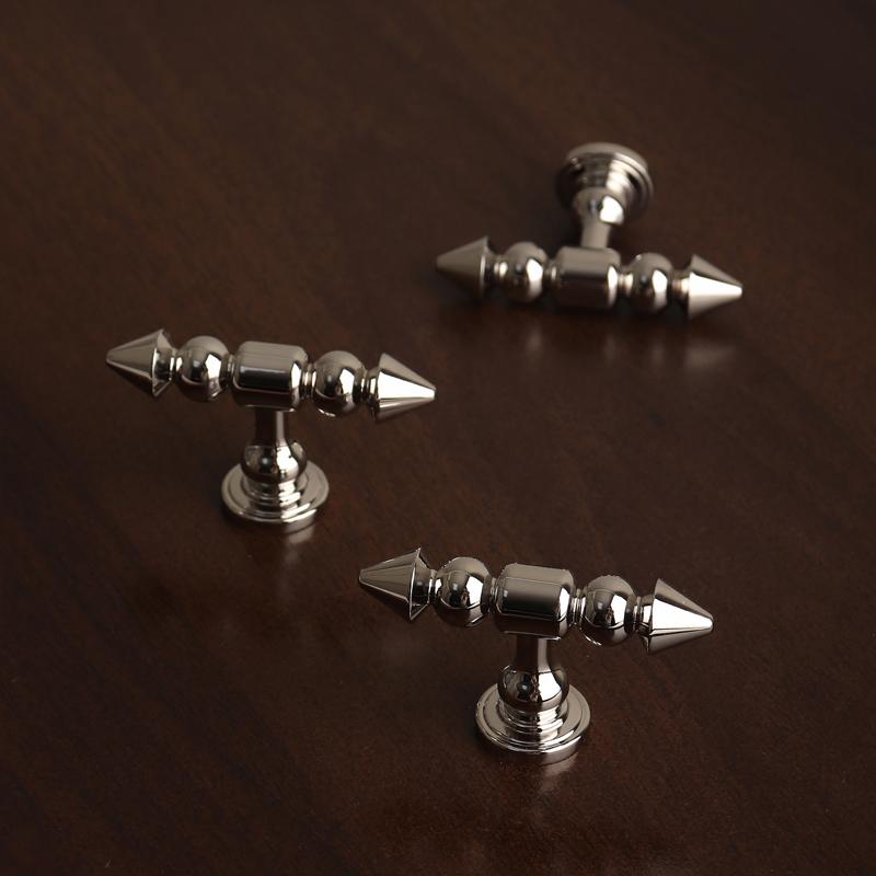 Polished Chrome Beaded Cabinet Pulls Knobs Retro Spear Tip Drawer Handles Vintage Ball Bead Wardrobe Cupboard Door Pull Home