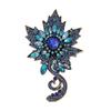 Vintage Court Style Leaves Brooches For Women Unisex Rhinestone Plants Casual Party Brooch Pin Gifts