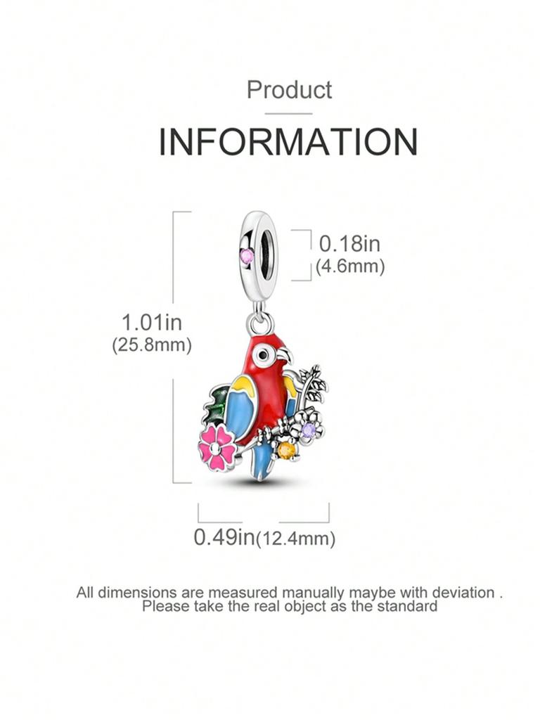 Charms Plata Colorful Birds Peacocks Butterfly Bead Copper Plated Fit Copperoriginal Bracelet For Jewelry Making Diy Charm