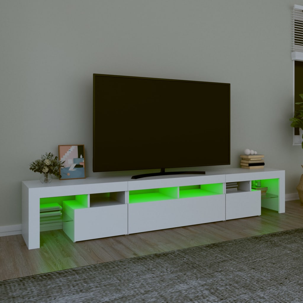 Vidaxl Szafka Pod Tv Z Oświetleniem Led, Biała, 230X36,5X40 Cm