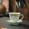 Exquisite Coffee Cup High-end Delicate Handle Cup and Saucer Set Home Ceramic Afternoon Tea Mug