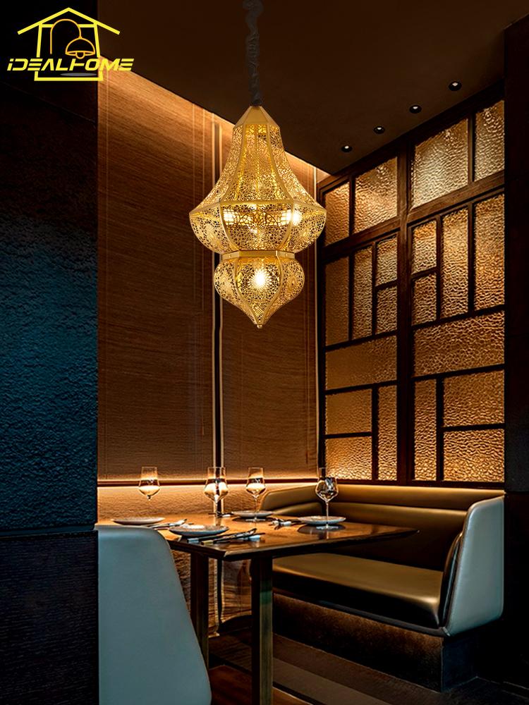 Southeast Asian Vintage Exotic Pendant Lights LED E27 Gold Lustre Thai Design Moroccan Lamp Art Decor Restaurant Studio Club Bar