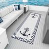 Nautischer Anker Kompass Teppichmatte Teppich Rutschfest Marine Thema Heimdekoration für Yachtdeck Wohnzimmerteppiche für Schlafzimmer