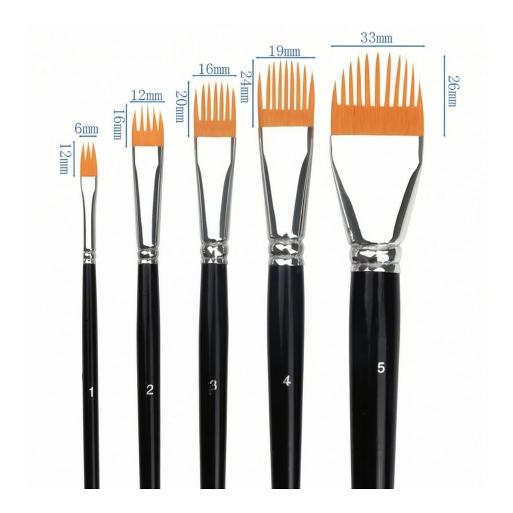 5 Pieces Comb Fiber Texture Brush Sturdy for Craft Hobbyists