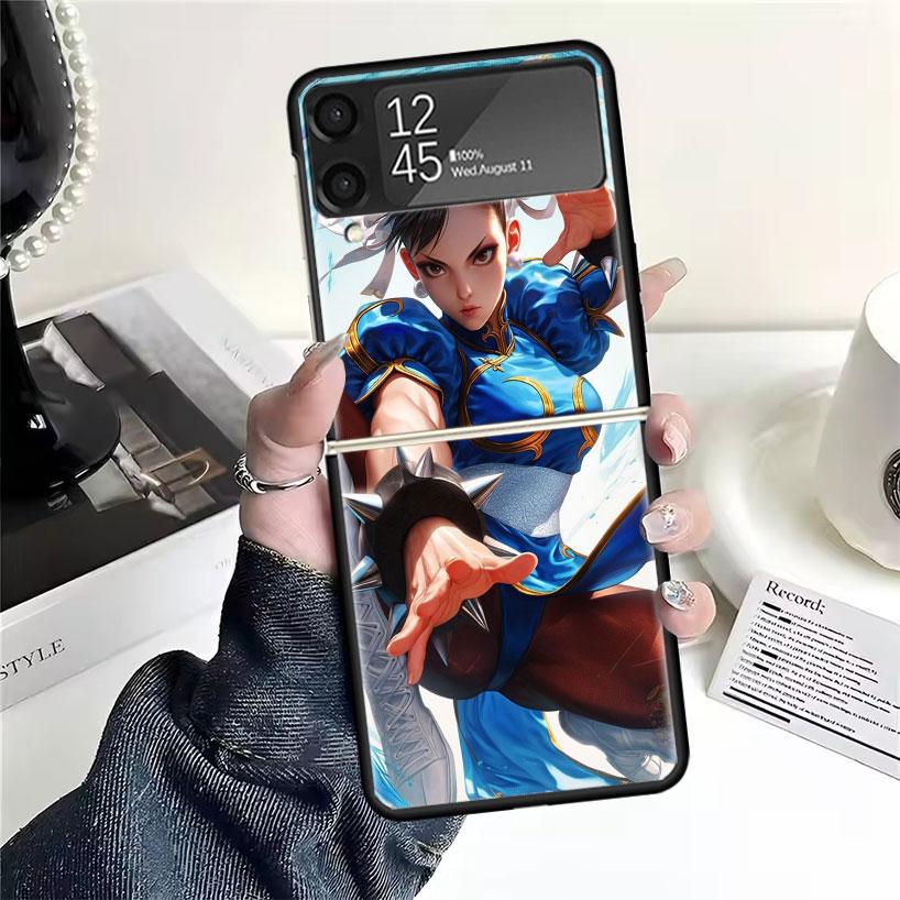 ChunLi S-Street F-FighterS Cases For Samsung Galaxy Z Flip 4 5 6 7 3 Z Flip7 Flip6 Flip4 Flip5 Flip3 5G Hard Shockproof Fundas C