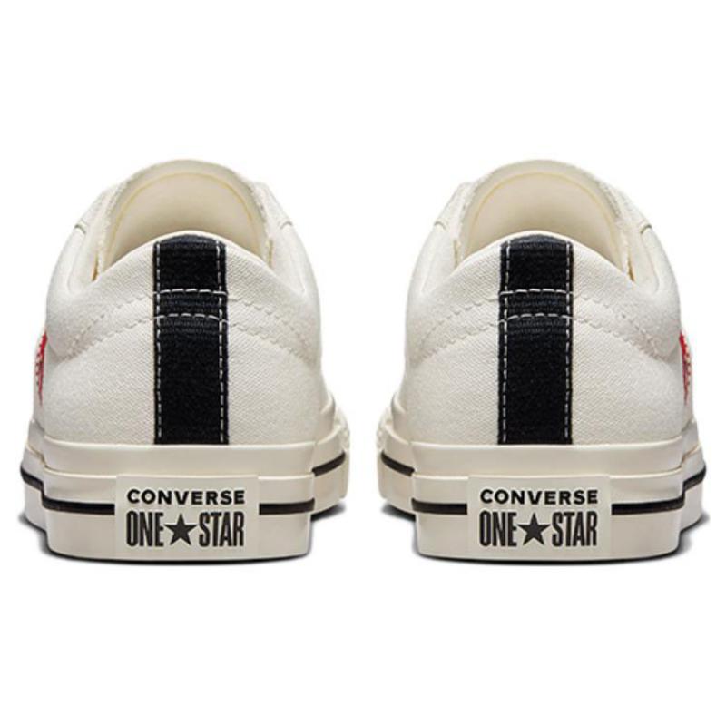 COMME DES GARCONS SHIRT x Converse One Star Lona Clássico Casual Antiderrapante Resistente ao Desgaste Leve Cano Baixo Sapatos de Skate Unissex Branco