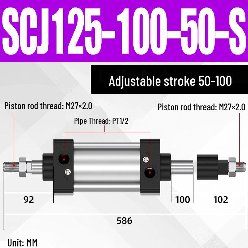 SCJ Adjustable Stroke High Thrust Pneumatic Cylinder SCJ32-160