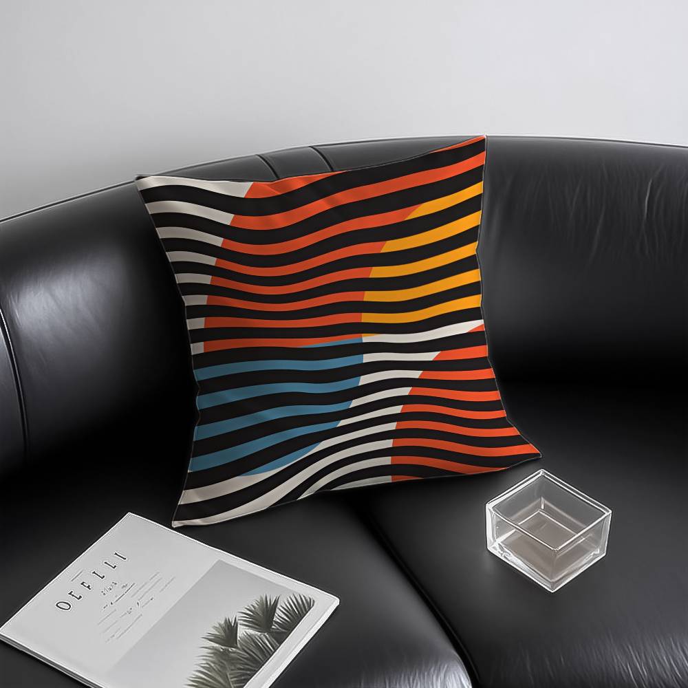 Abstract Geometry Line Modern Pillow Case Anti-dustmite Invisible Zipper Sofa Bed
