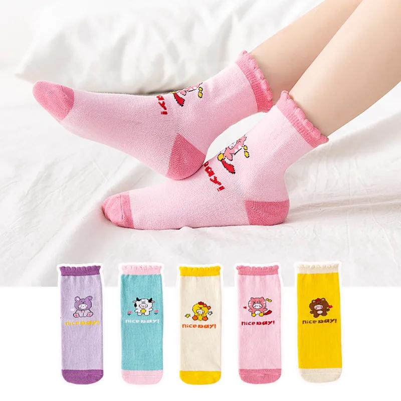 5 Paar Baby Kinder Socken Cartoon Frühling Herbst Tier Kinder Socke Mädchen Niedlich Junge Kleinkind Socken 1-12 Jahre