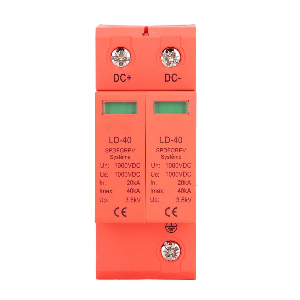 Surge Protective Device 1000V DC 20‑40KA 2P PC Photovoltaic PV Voltage Protection Arrester Protector