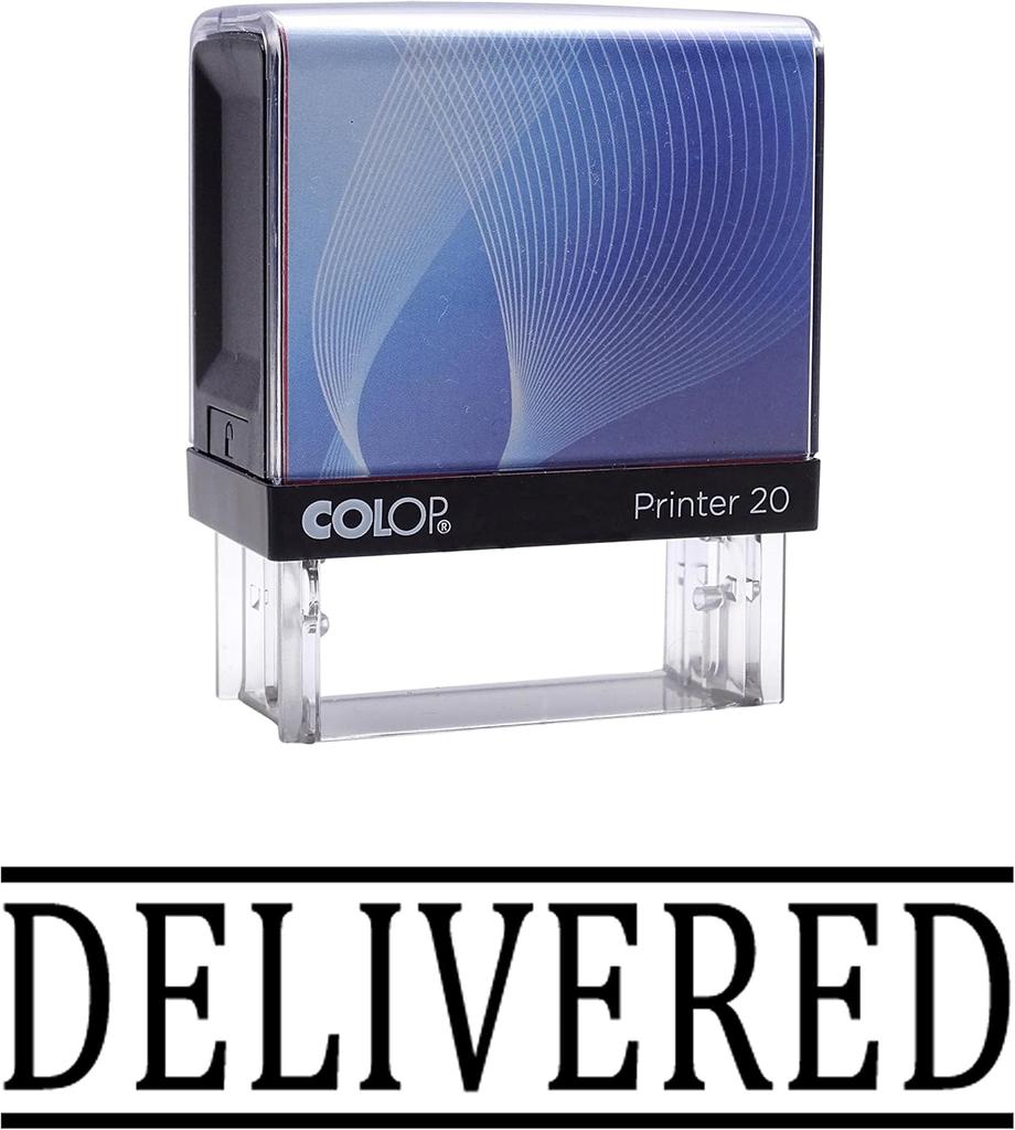 Delivered Self Inking Rubber Stamp Custom Colop Office Stationary P20 Mini Stamper