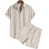 Men's Casual Loose Multicolor Beachwear Corduroy Short-sleeved Suit Two-piece Suit