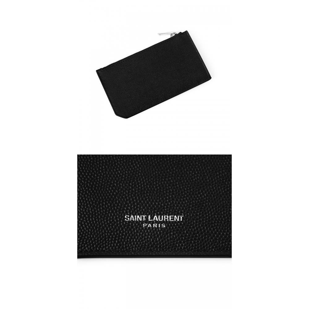 Saint Laurent 609362 Bty0n 1000 Klassisk Caviar Zip-kortfodral