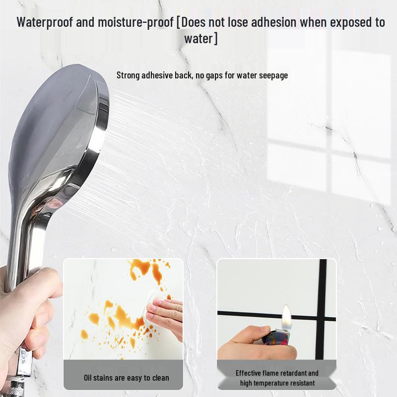 3D Waterproof Oil-Proof Tile Sticker for Kitchen and TV Wall Renovation.