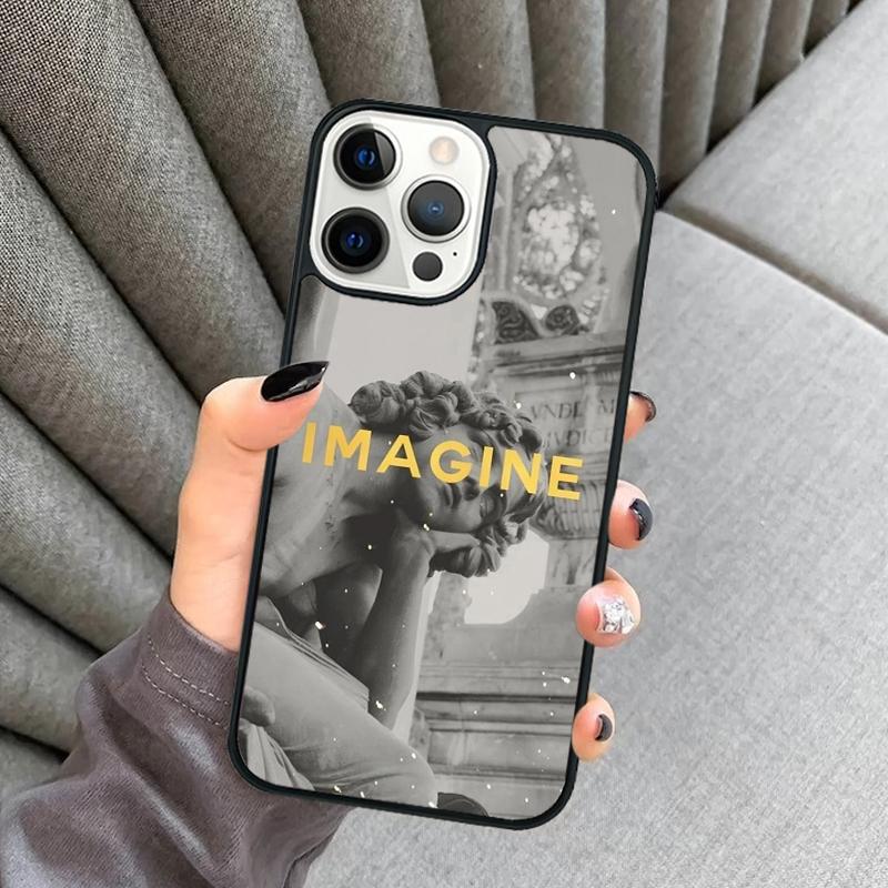 Plaster Statue Sculpture Quotes Phone Case For iPhone 17 Air 16 16e 15 13 14 Pro Max 11 12 Plus 2022 MAX Cover Coque