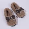 Cross-border versatile bow Doudou shoes fluffy bag heels home warm plush cute non-slip casual shoes