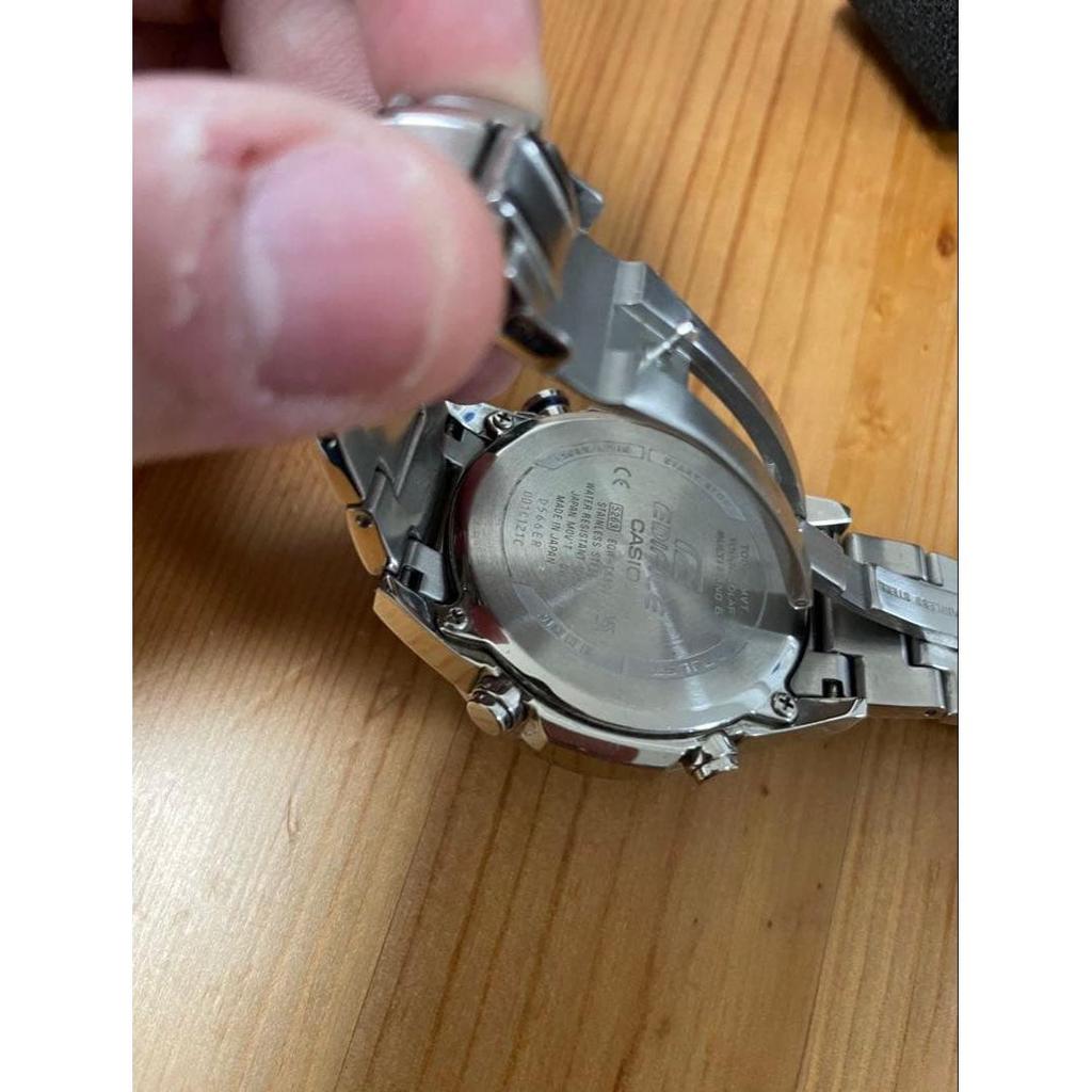Used CASIO EDIFICE Radio Solar Men's Watch Blue Dial Stainless Steel