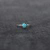 Natural Turquoise Small Ring, Tiny Round Turquoise Sterling Silver Ring,  Handmade Dainty Stacking Jewelry, Git for Her,  Gift for Mother