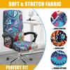 Stretch Printed Computer Office Chair Covers Universal Soft Desk Rotating Chair Protector with Zipper Removable Anti-Dust Cover