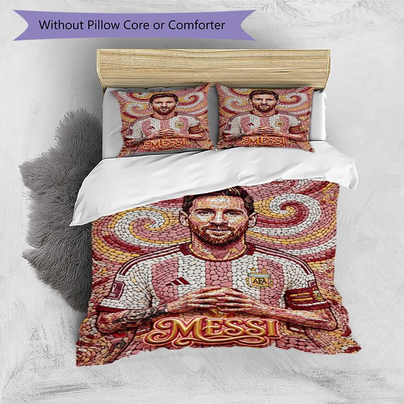 Messi Lionel Messi Football Legend Personalized Name Bedding Set,Soft Bed Linen for Bedroom Home Decoration,Perfect Gift for Football Fans,Breathable