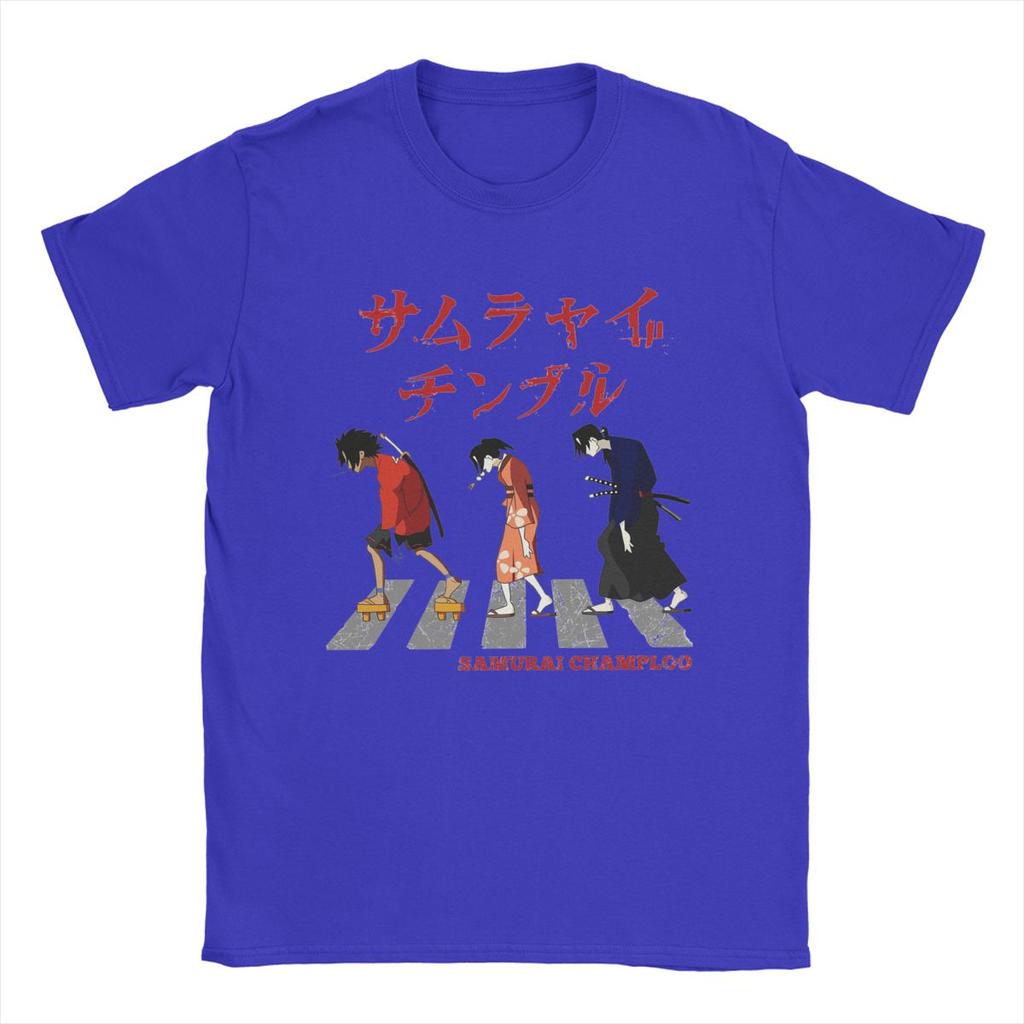 Samurai Champloo Walking Fuu Mugen Jin T Shirts Men Pure Cotton Funny T-Shirts Round Neck Tees Short Sleeve Clothes Printed