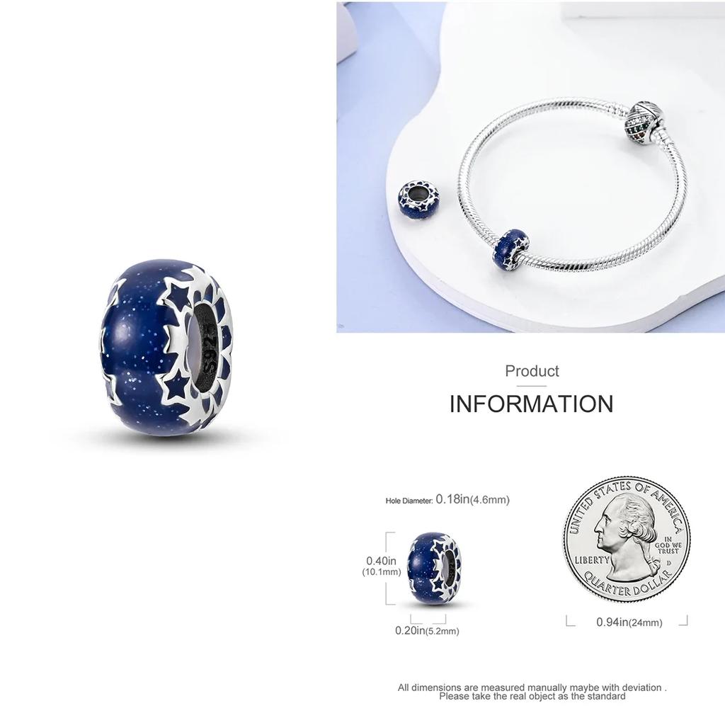 Colorful Copper Blue Glow-In-The-Dark Murano Princess Glass Beads Fits Original Bracelet Jewelry Set Accessories