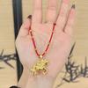 Year of the Horse New Gold Copper Coin Pony Necklace Male and Female Couples Guofeng Transfer Bead Necklace Jewelry Gift