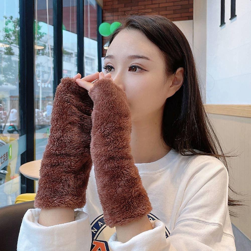 Fashion Women's Gloves Arm Warmers Solid Color Half Gloves Keep Warm Fingerless Mittens Winter Autumn