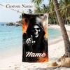 Dark Gothic Custom Name Printed Beach Towel Personalized Soft Towel For Swimming Beach Travel